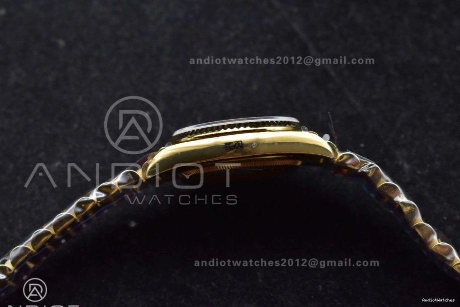 Steel President 904L Durable V5 (Gain QF Edition vr3255 Weight) DayDate 699 on 36 Roman Bracelet Best Silver Dial with YG Markers 0207